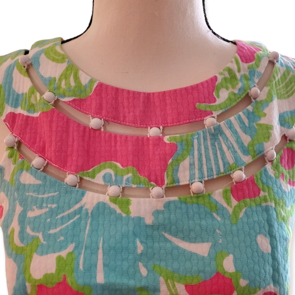 💖Host Pick!💖 Lilly Pulitzer Lindy PB Pink A Delicacy Beaded Neck Shift Dress - Picture 5 of 7